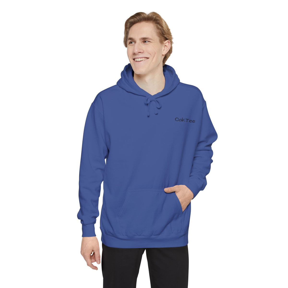 Minimal 'Cozi-Tee' Small Chest Logo Hoodie — Soft White Garment-Dyed Pullover