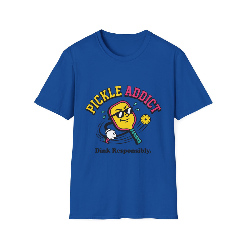 Pickle Addict T‑Shirt — Funny Pickle Lover Graphic Tee ("Dink Responsibly")