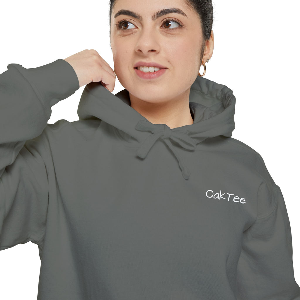 Minimal 'Cozi-Tee' Small Chest Logo Hoodie — Soft White Garment-Dyed Pullover