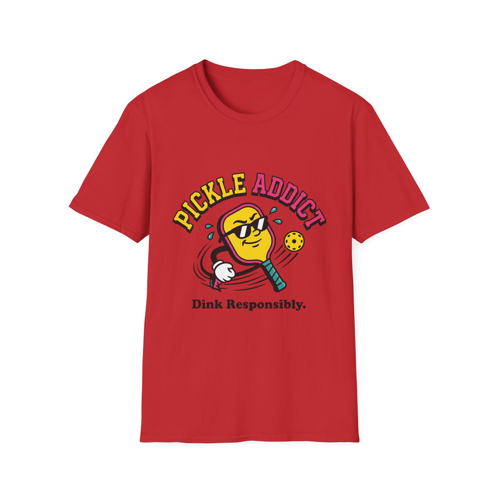 Pickle Addict T‑Shirt — Funny Pickle Lover Graphic Tee ("Dink Responsibly")