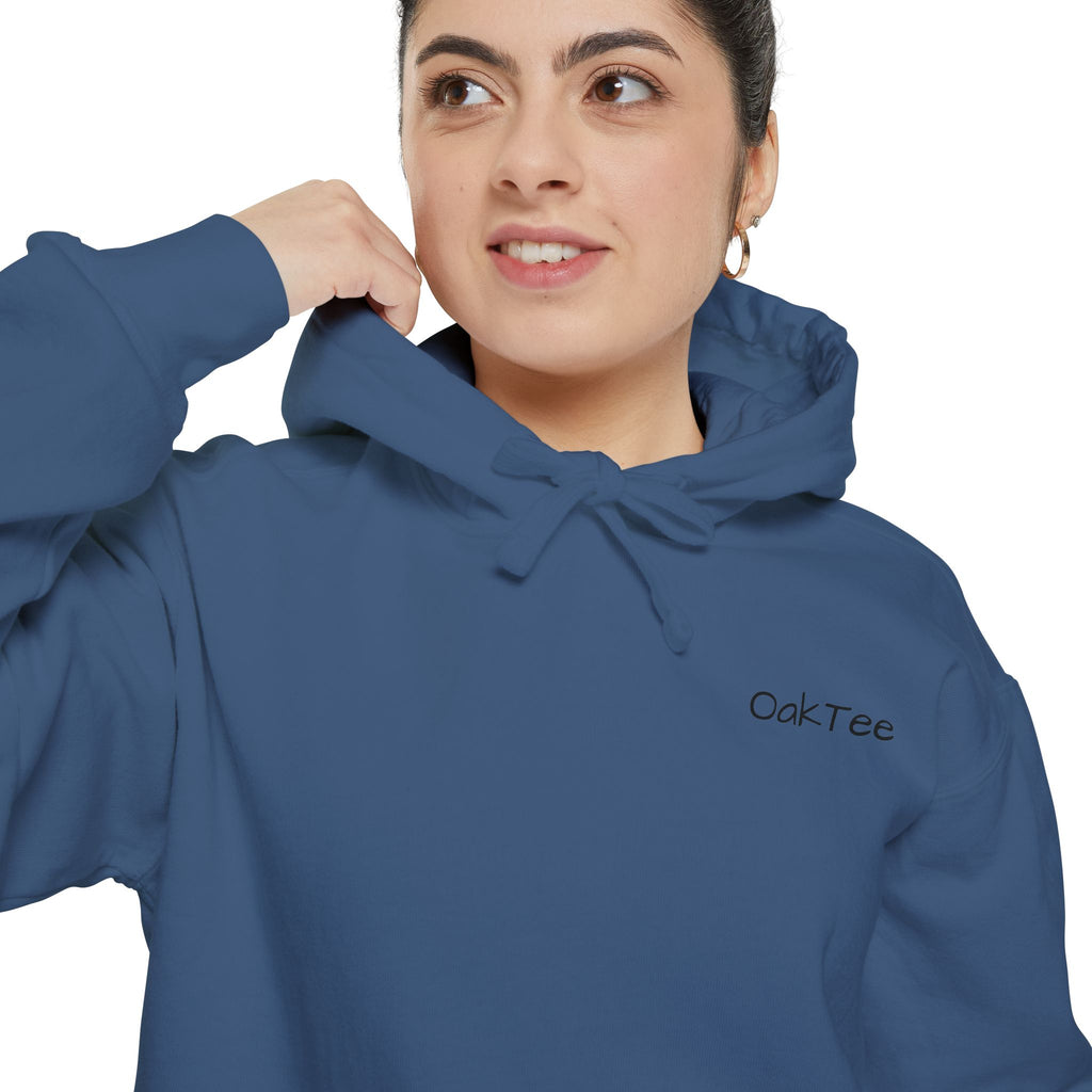 Minimal 'Cozi-Tee' Small Chest Logo Hoodie — Soft White Garment-Dyed Pullover