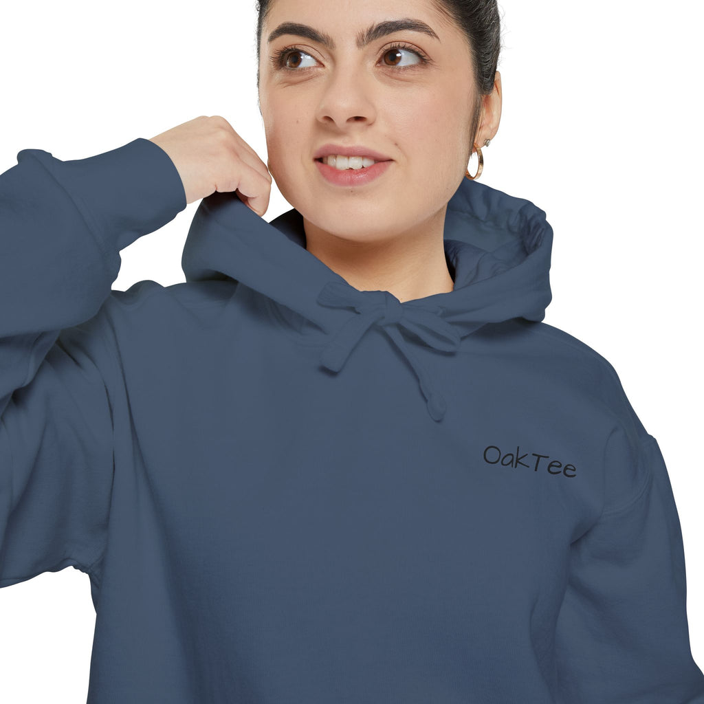 Minimal 'Cozi-Tee' Small Chest Logo Hoodie — Soft White Garment-Dyed Pullover