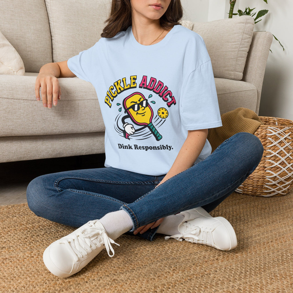 Pickle Addict T‑Shirt — Funny Pickle Lover Graphic Tee ("Dink Responsibly")