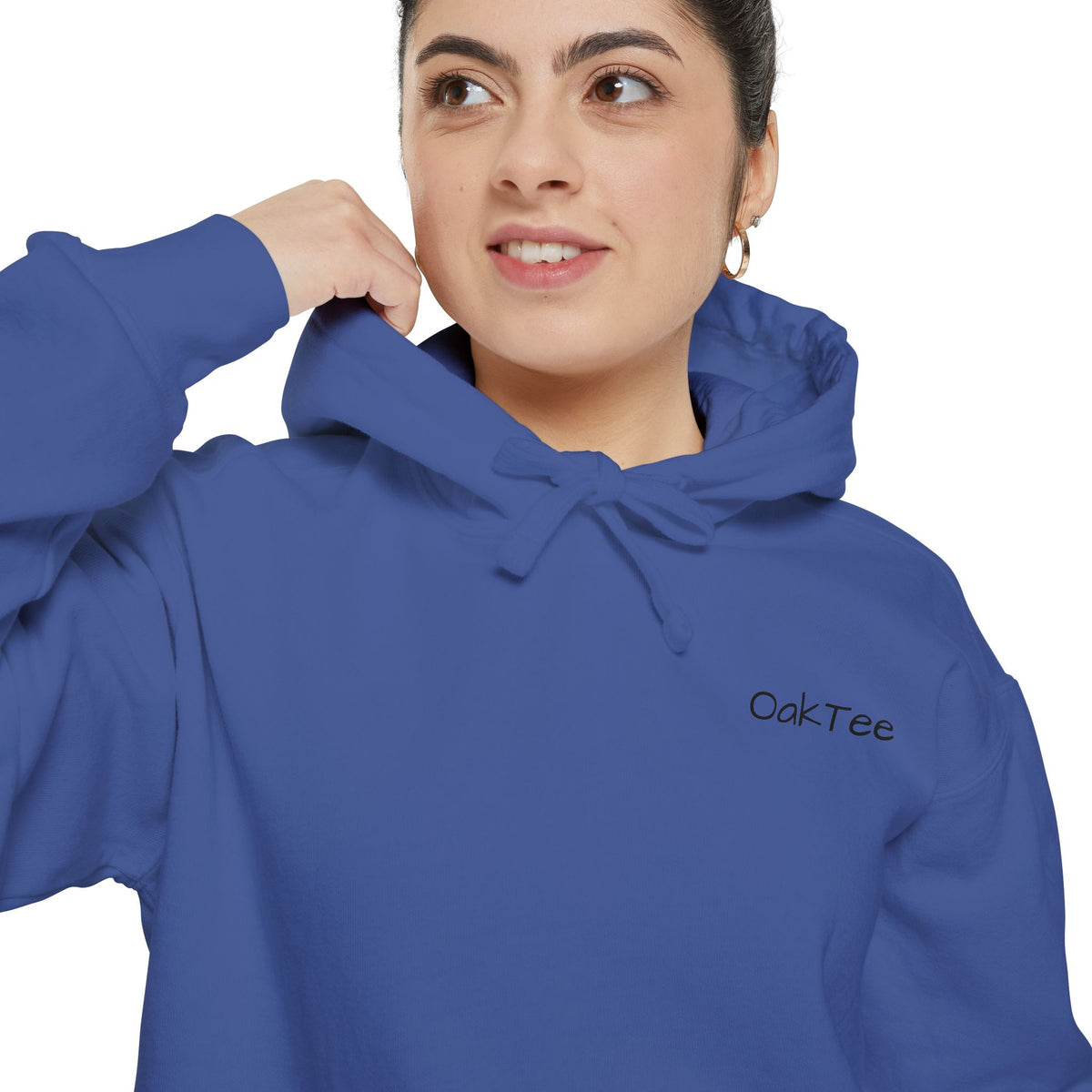 Minimal 'Cozi-Tee' Small Chest Logo Hoodie — Soft White Garment-Dyed Pullover