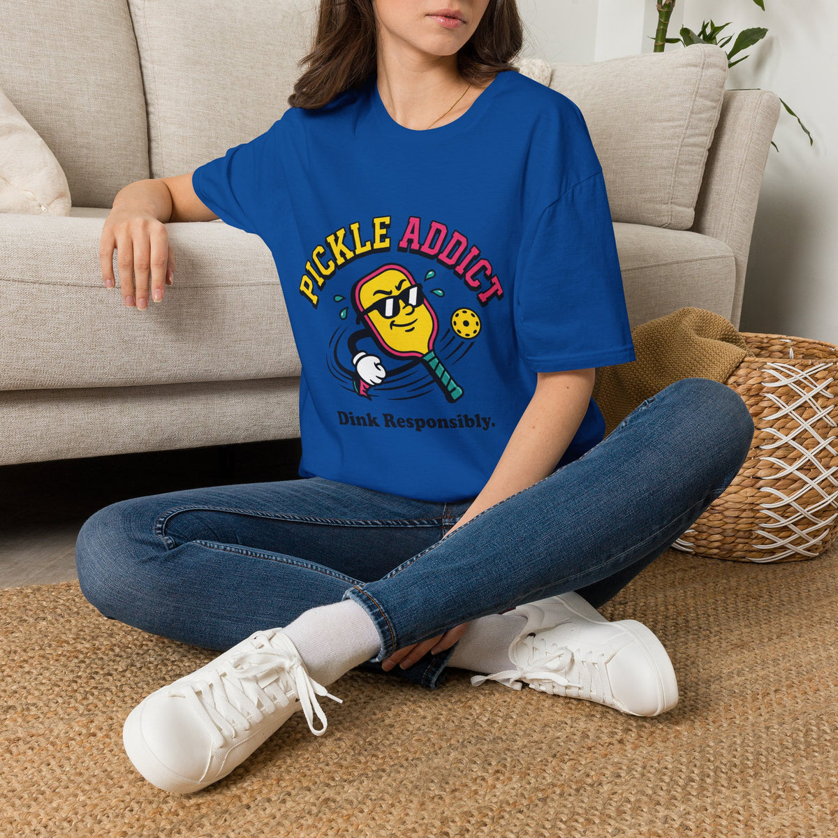 Pickle Addict T‑Shirt — Funny Pickle Lover Graphic Tee ("Dink Responsibly")