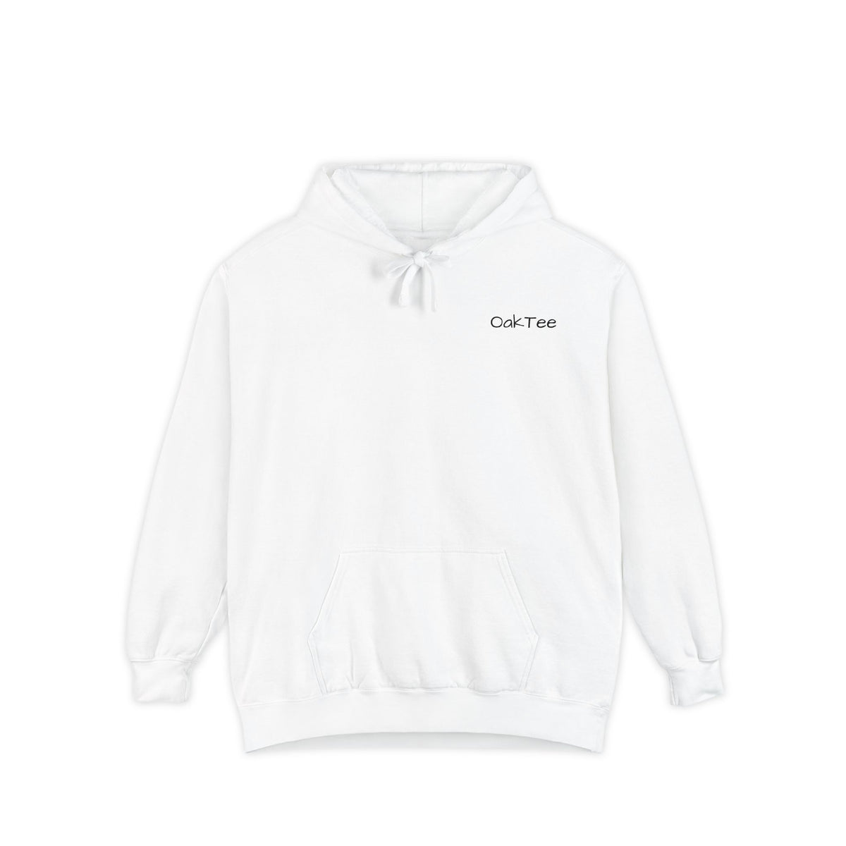 Minimal 'Cozi-Tee' Small Chest Logo Hoodie — Soft White Garment-Dyed Pullover