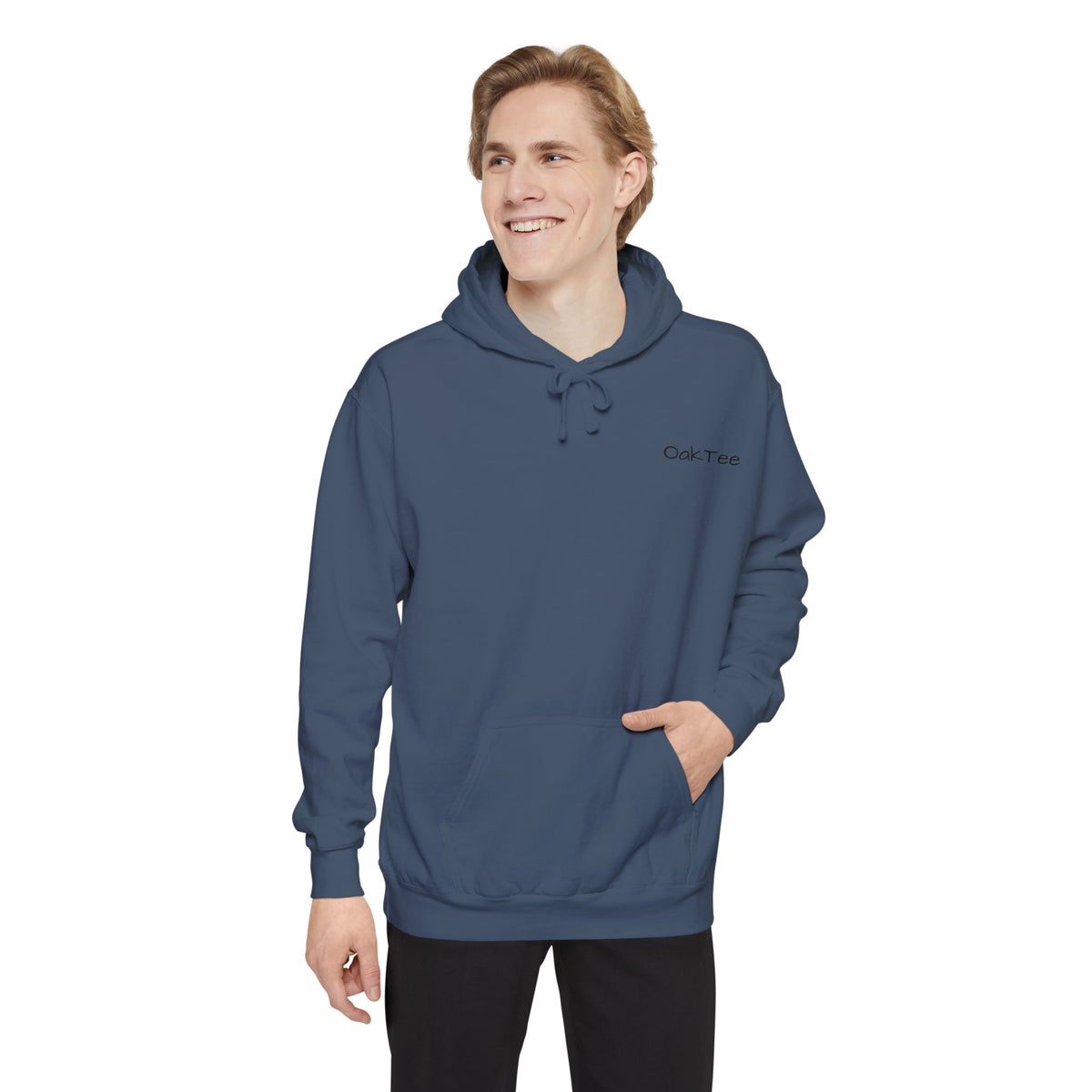 Minimal 'Cozi-Tee' Small Chest Logo Hoodie — Soft White Garment-Dyed Pullover