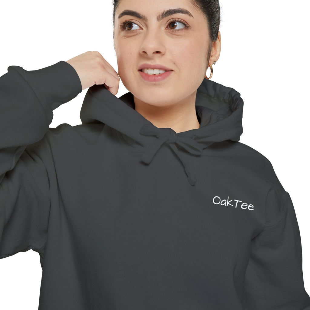 Minimal 'Cozi-Tee' Small Chest Logo Hoodie — Soft White Garment-Dyed Pullover