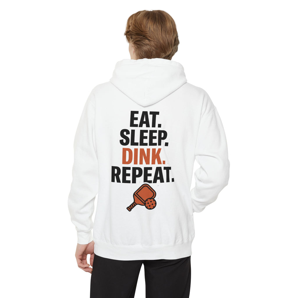 Minimal 'Cozi-Tee' Small Chest Logo Hoodie — Soft White Garment-Dyed Pullover