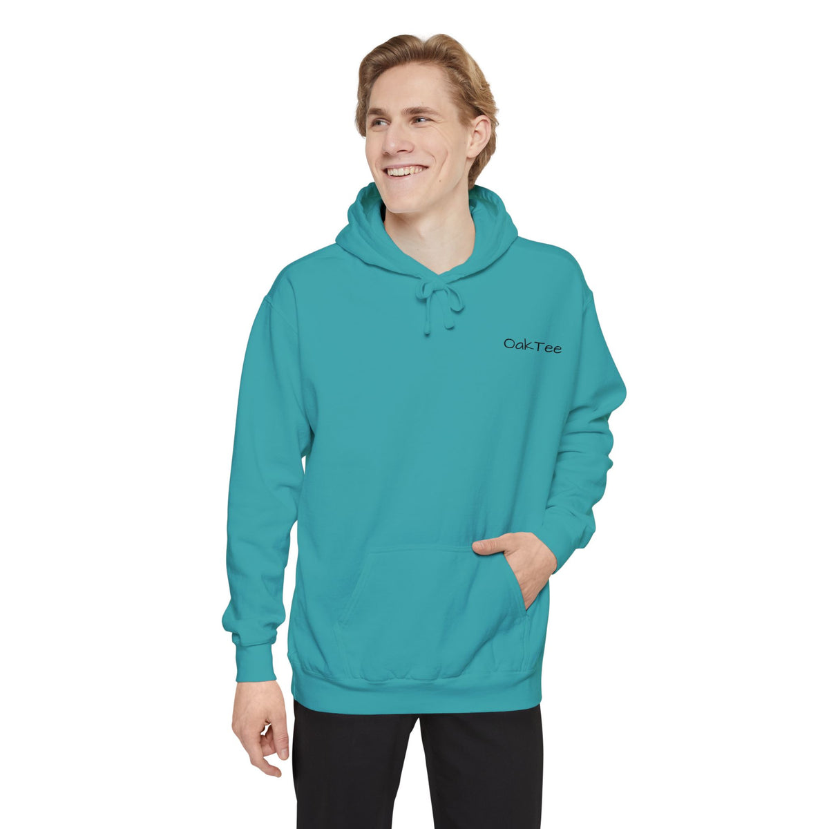 Minimal 'Cozi-Tee' Small Chest Logo Hoodie — Soft White Garment-Dyed Pullover