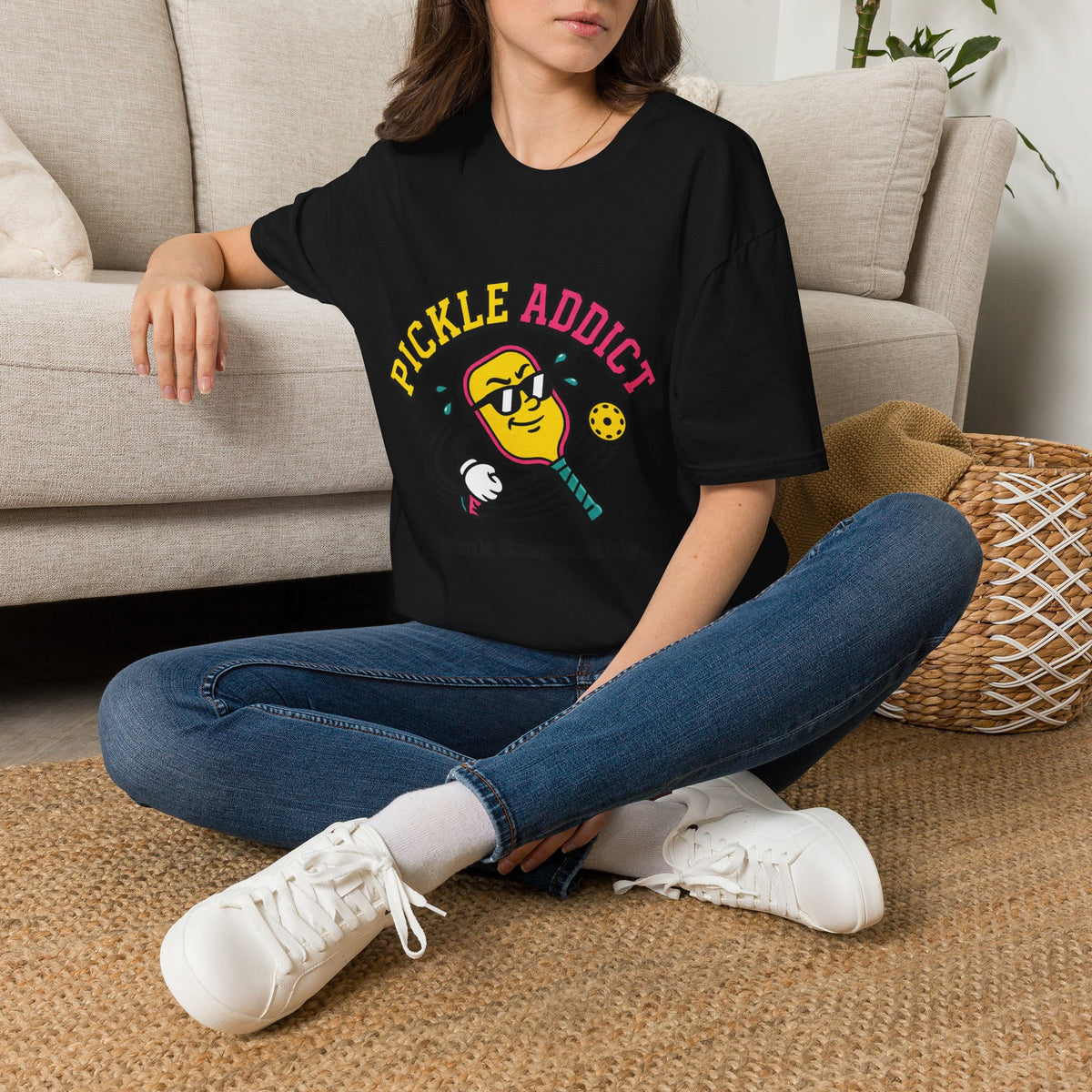 Pickle Addict T‑Shirt — Funny Pickle Lover Graphic Tee ("Dink Responsibly")
