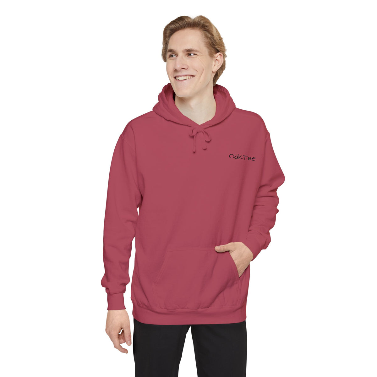 Minimal 'Cozi-Tee' Small Chest Logo Hoodie — Soft White Garment-Dyed Pullover